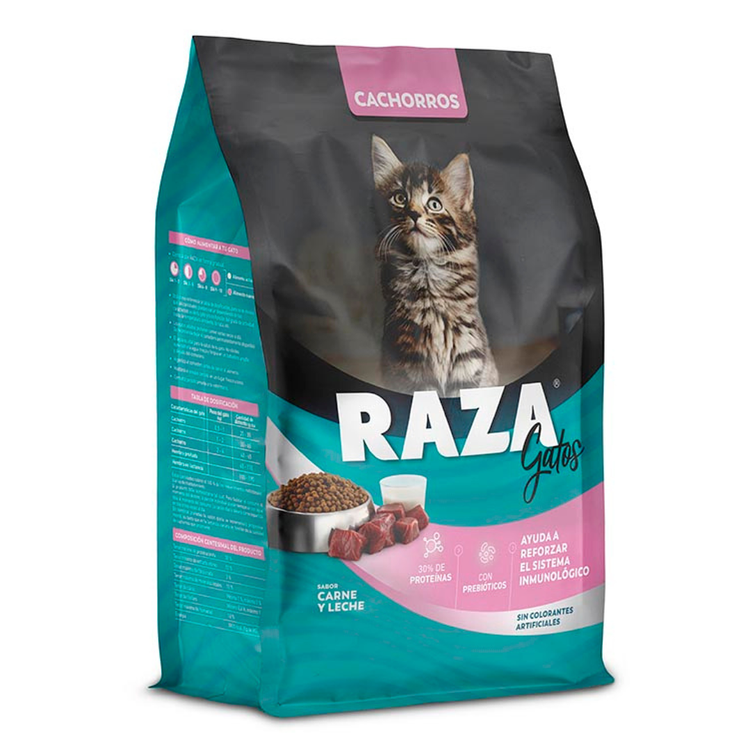 RAZA GATOS CACHORROS CARNE Y LECHE 8 KG