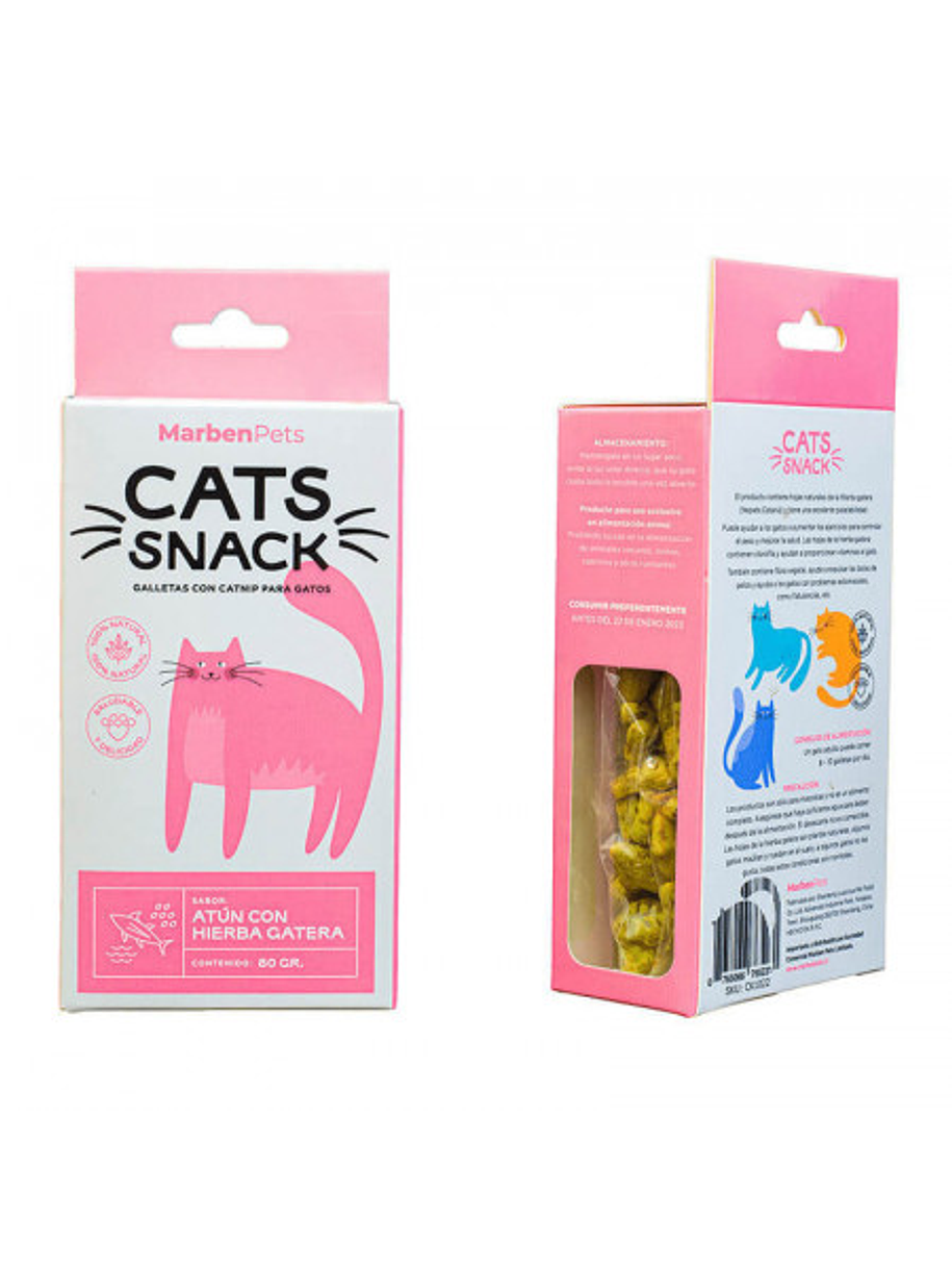 CATS SNACK GALLETA ATÚN CON HIERBA GATERA