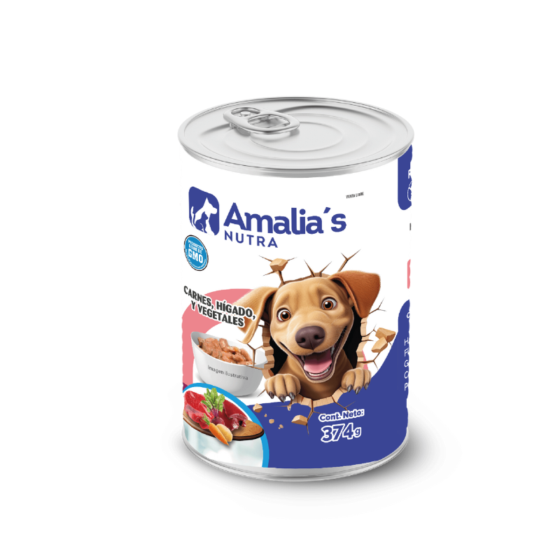AMALIA´S NUTRA PERROS LATA CARNE HIGADO Y VEGETALES 374 GR