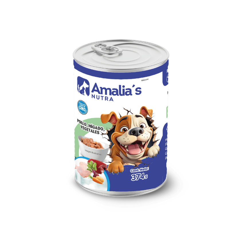 AMALIA´S NUTRA PERROS LATA POLLO HIGADO Y VEGETALES 374 GR