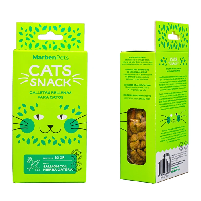 CATS SNACK RELLENA DE SALMÓN CON HIERBA GATERA
