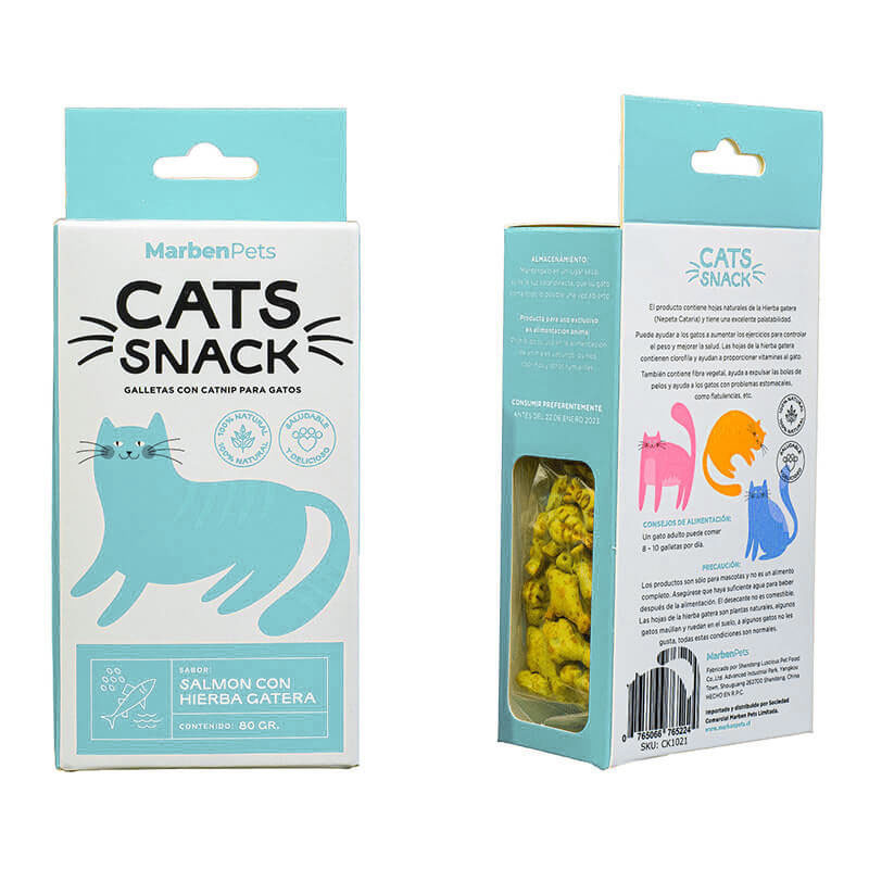 CATS SNACK GALLETA SALMÓN CON HIERBA GATETA